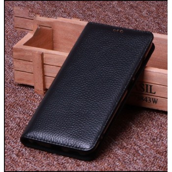Кожаный чехол горизонтальная книжка подставка (премиум нат. кожа) на силиконовой основе для ASUS ZenFone 5 Lite 