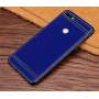 Силиконовый матовый непрозрачный чехол с текстурным покрытием Кожа для Huawei Honor 7A Pro/7C/Y6 Prime (2018), цвет Синий