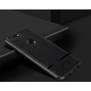 Силиконовый чехол накладка для Huawei Honor 7C/Y6 Prime (2018)/7A Pro с текстурой кожи Черный