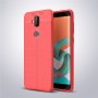 Силиконовый чехол накладка для ASUS ZenFone 5 Lite с текстурой кожи, цвет Красный
