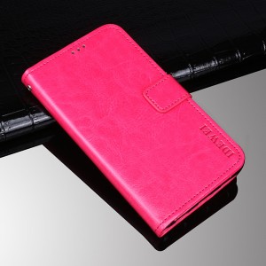 Глянцевый водоотталкивающий чехол портмоне подставка на силиконовой основе с отсеком для карт на магнитной защелке для Alcatel 1X Розовый