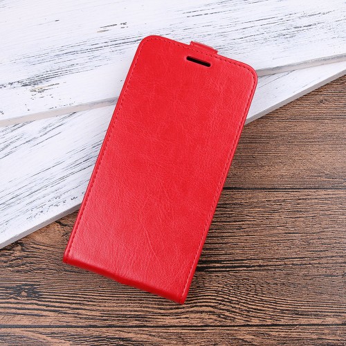 Чехол вертикальная книжка на силиконовой основе с отсеком для карт на магнитной защелке для Xiaomi RedMi S2, цвет Красный