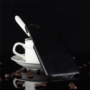 Чехол задняя накладка для HTC Desire 12 с текстурой кожи Черный