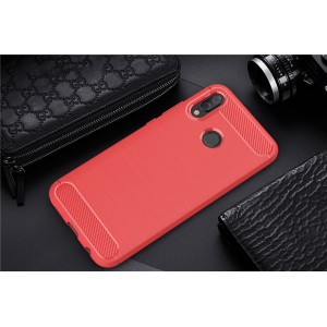 Матовый силиконовый чехол для Huawei Nova 3 с текстурным покрытием металлик Красный