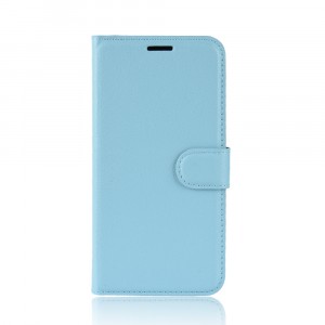Чехол портмоне подставка на силиконовой основе с отсеком для карт на магнитной защелке для Iphone Xs Max Голубой