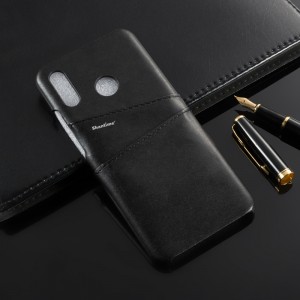 Чехол задняя накладка для Huawei Nova 3 с текстурой кожи Черный