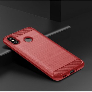 Силиконовый матовый непрозрачный чехол с текстурным покрытием Металлик для HTC U12 Life Красный