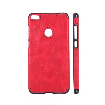 Чехол задняя накладка для Huawei Honor 8 Lite с текстурой кожи Красный