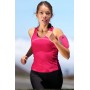 Спортивный наручный чехол-держатель из дышащей ткани для гаджетов до 7 дюймов с двумя отсеками, вырезом для наушников на мягкой эластичной липучке, цвет Розовый