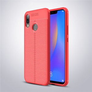 Силиконовый чехол накладка для Huawei Honor 8C с текстурой кожи Красный