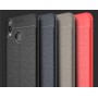 Силиконовый чехол накладка для Huawei Honor 8C с текстурой кожи, цвет Черный