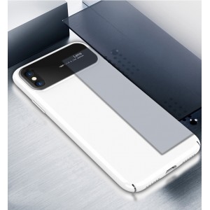 Пластиковый непрозрачный матовый чехол с допзащитой торцов для Iphone x10/XS Белый