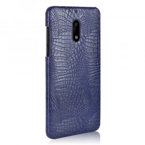 Чехол задняя накладка для Nokia 6 с текстурой кожи Синий
