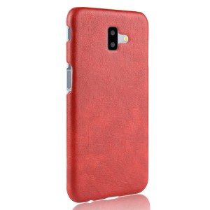 Чехол задняя накладка для Samsung Galaxy J6 Plus с текстурой кожи Красный