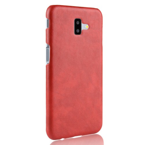 Чехол задняя накладка для Samsung Galaxy J6 Plus с текстурой кожи, цвет Красный