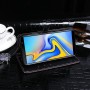 Чехол портмоне подставка текстура Крокодил на силиконовой основе с отсеком для карт на магнитной защелке для Samsung Galaxy J6 Plus, цвет Красный