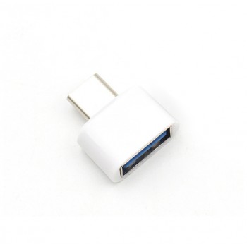 Переходник USB Type-C - USB OTG для подключения внешних USB устройств Белый