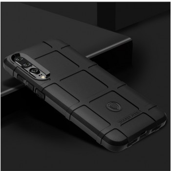 Силиконовый матовый непрозрачный чехол с текстурным покрытием Клетка для Huawei P20 Pro Черный