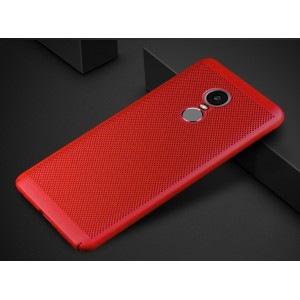 Полупрозрачный матовый чехол с улучшенной защитой элементов корпуса и текстурным покрытием Точки для Xiaomi RedMi 5 Plus Красный