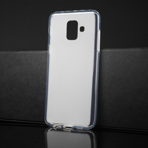 Силиконовый матовый полупрозрачный чехол для Samsung Galaxy A6 Белый
