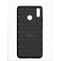 Силиконовый матовый непрозрачный чехол с текстурным покрытием Металлик для Huawei Honor 8X Max , цвет Черный