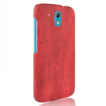 Чехол накладка текстурная отделка Дерево для HTC Desire 526 Красный