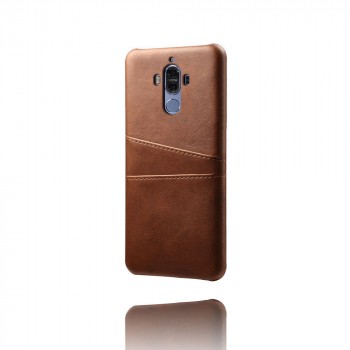 Чехол задняя накладка для Huawei Mate 9 с текстурой кожи Коричневый