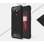Противоударный двухкомпонентный силиконовый матовый непрозрачный чехол с поликарбонатными вставками экстрим защиты для OnePlus 6T, цвет Черный
