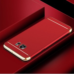 Пластиковый непрозрачный матовый чехол сборного типа для Samsung Galaxy S6 Edge Красный
