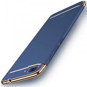 Пластиковый непрозрачный матовый чехол сборного типа для Asus ZenFone 4 Max Синий