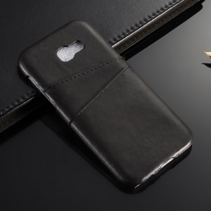 Чехол задняя накладка для Samsung Galaxy J4 Plus с текстурой кожи Черный
