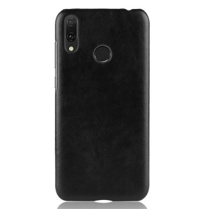 Чехол задняя накладка для Huawei Y7 (2019) с текстурой кожи Черный