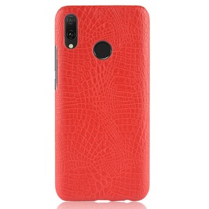 Чехол задняя накладка для Huawei Y7 (2019) с текстурой кожи Красный