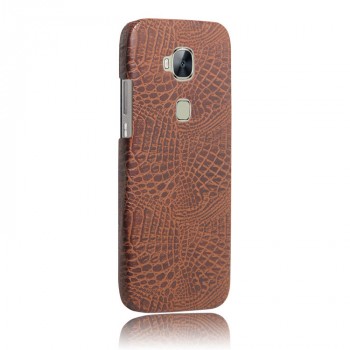 Чехол задняя накладка для Huawei G8 с текстурой кожи Коричневый