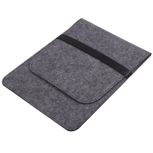 Войлочный мешок с двумя внутренними карманами для ноутбуков 12-12.9 дюймов Серый