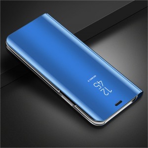 Пластиковый непрозрачный матовый чехол с полупрозрачной крышкой с зеркальным покрытием для Huawei Mate 10 Pro Синий