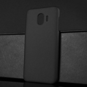 Пластиковый непрозрачный матовый чехол для Samsung Galaxy J4 Черный