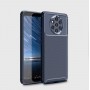 Силиконовый матовый непрозрачный чехол с текстурным покрытием Карбон для Nokia 9 PureView, цвет Черный