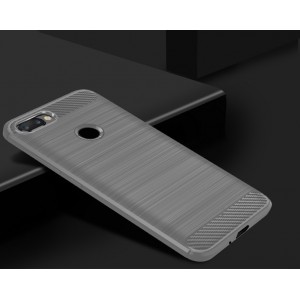 Силиконовый матовый непрозрачный чехол с текстурным покрытием Металлик для Iphone 7 Plus Серый