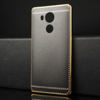 Чехол задняя накладка для Huawei Mate 8 с текстурой кожи Черный