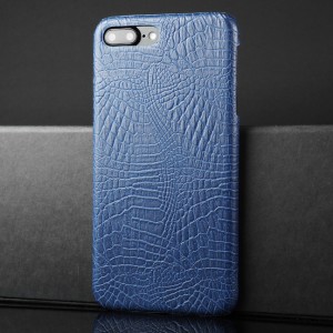 Чехол задняя накладка для Iphone 8 Plus/7 с текстурой кожи Синий
