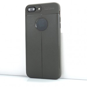 Чехол задняя накладка для Iphone 8 Plus/7 с текстурой кожи Серый