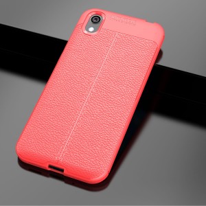 Силиконовый чехол накладка для Huawei Y5 (2019)/Honor 8s с текстурой кожи Красный