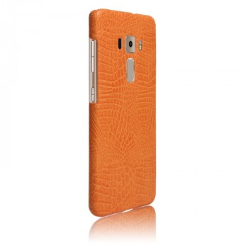 Чехол задняя накладка для Asus ZenFone 3 5.2 с текстурой кожи Оранжевый