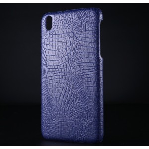 Чехол задняя накладка для HTC Desire 816 с текстурой кожи Синий
