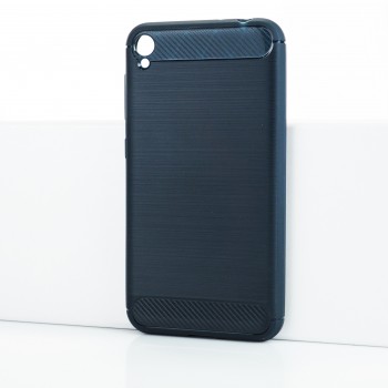 Силиконовый матовый непрозрачный чехол с текстурным покрытием Металлик для Asus ZenFone Live Синий