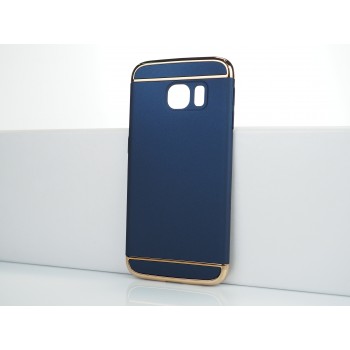 Двухкомпонентный сборный пластиковый матовый чехол для Samsung Galaxy S6 Edge Синий