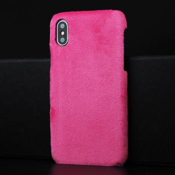 Чехол накладка с текстурным покрытием Ткань для Iphone X/XS Пурпурный