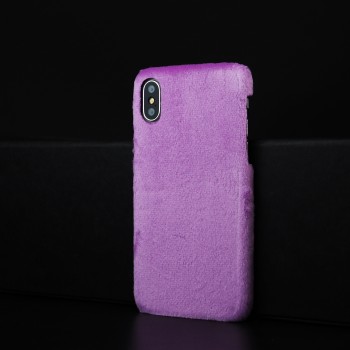 Чехол накладка с текстурным покрытием Ткань для Iphone X/XS Фиолетовый