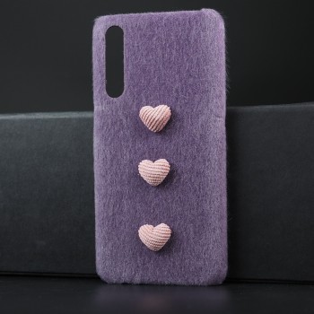 Пластиковый непрозрачный матовый чехол с аппликацией ручной работы и текстурным покрытием Ткань для Huawei P20 Pro Фиолетовый
